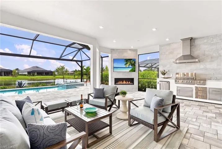 Virtually stage to show fireplace