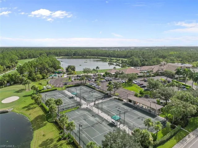 Aerial view of tennis courts
