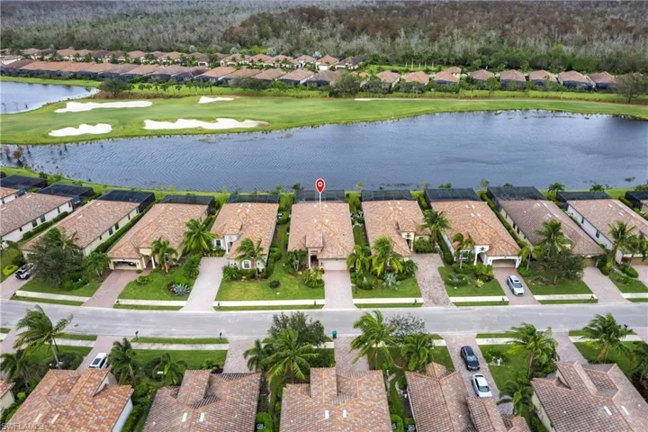 Aerial View-Front of Home with View of Lake and Golf Course