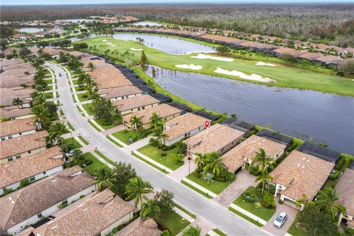 Aerial View-Front of Home with View of Lake and Golf Course