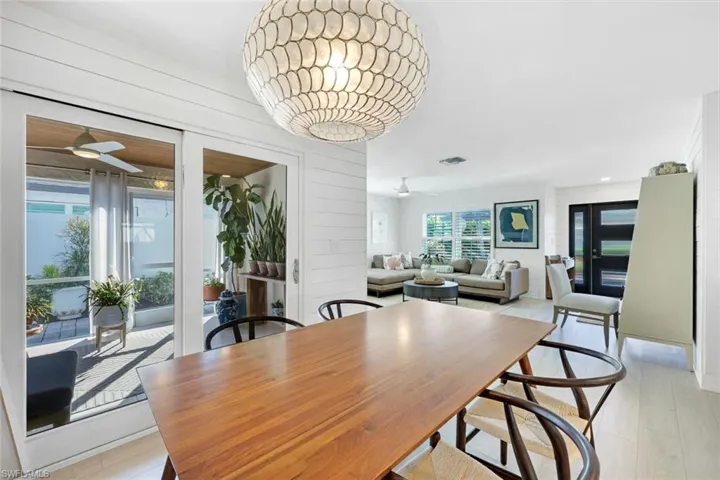 Dining area with access to eastern exposure sitting area.