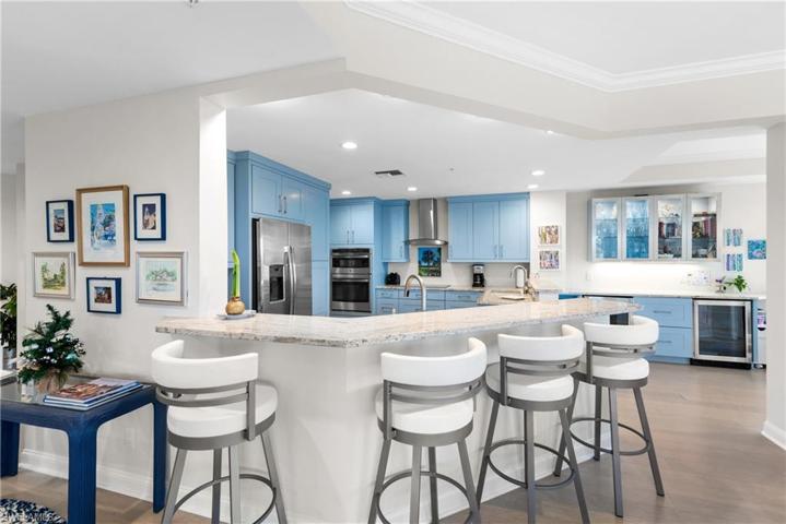 Remodeled kitchen with newer appliances.