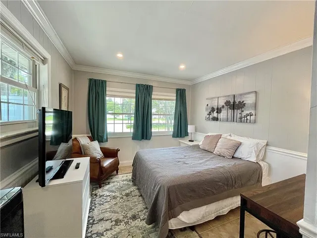 Bedroom with crown molding