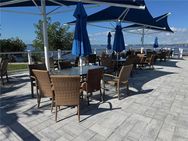 Outdoor waterfront dining
