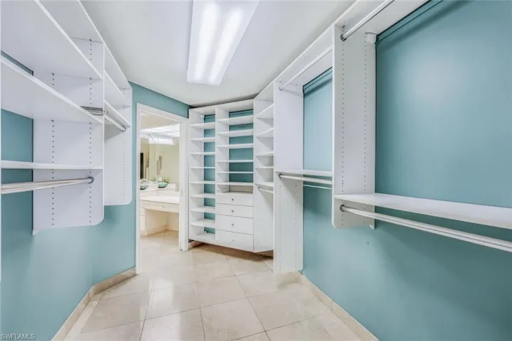 Spacious closet in the master bedroom.