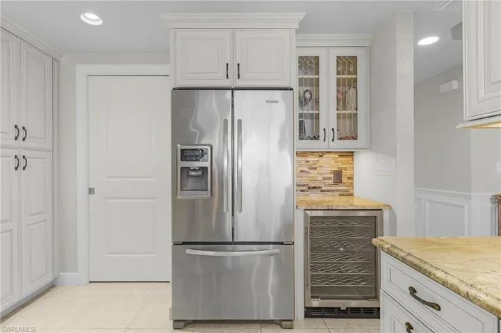 Stainless Refrigerator and Wine Cooler