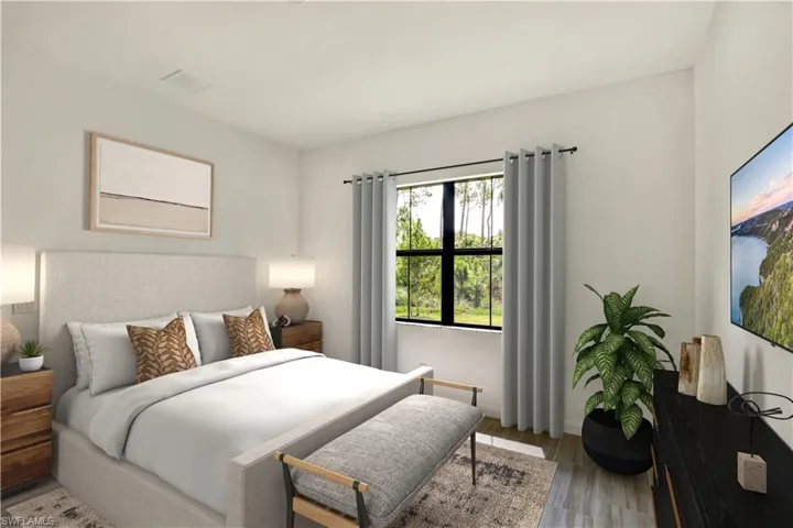 Furniture is virtually staged. This home does not come furnished.