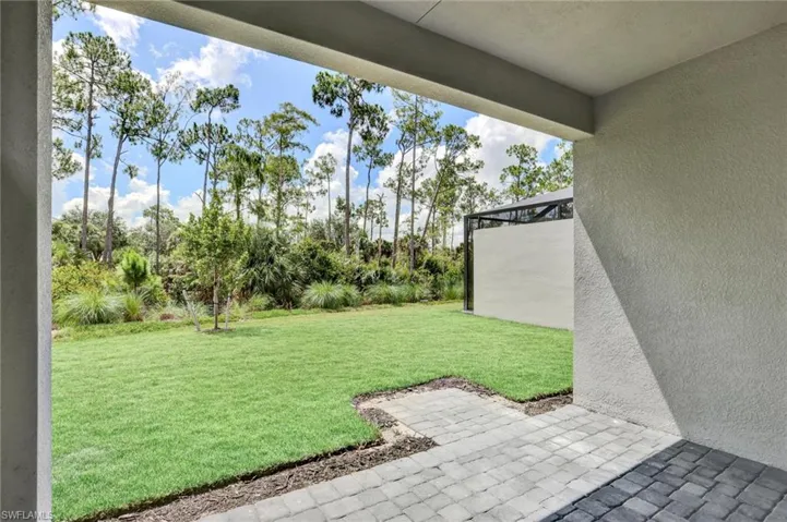 Backyard view with private preserve