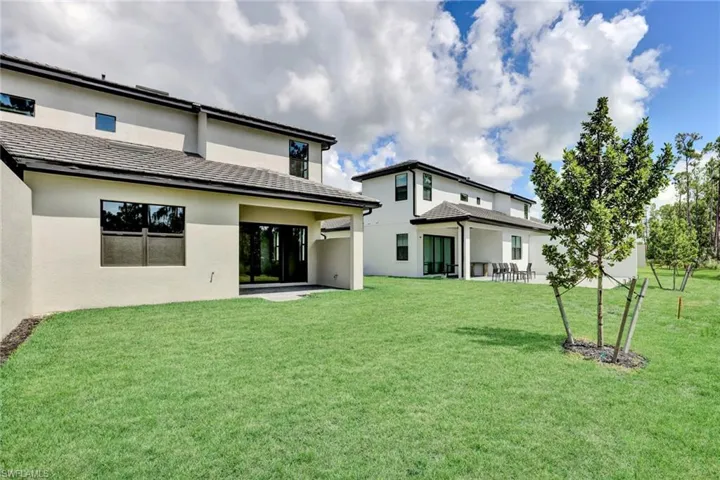 Backyard view with private preserve