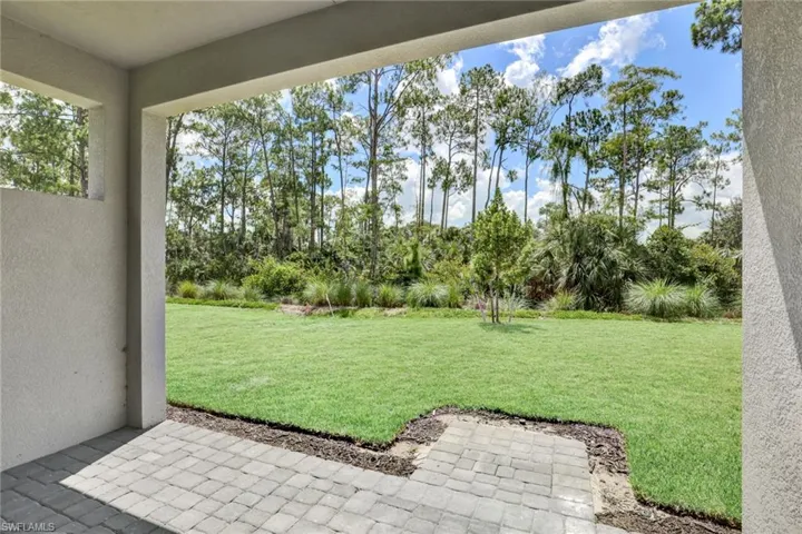Backyard view with private preserve