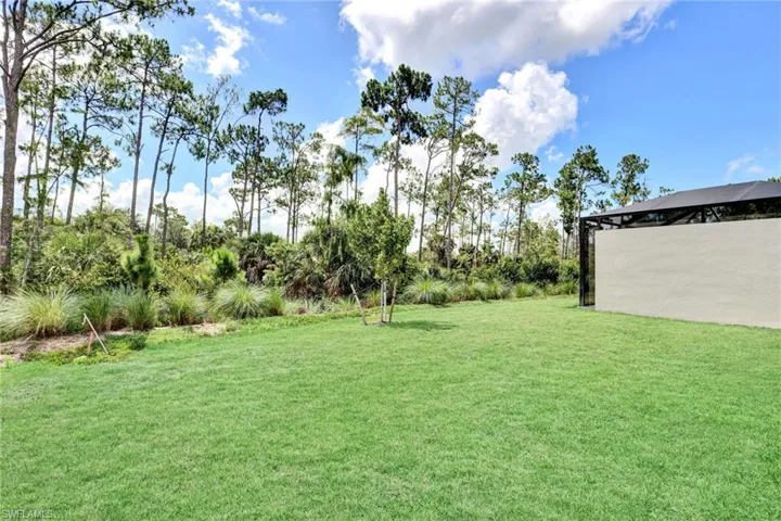 Backyard view with private preserve