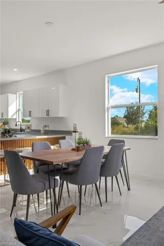 Dining room with sink