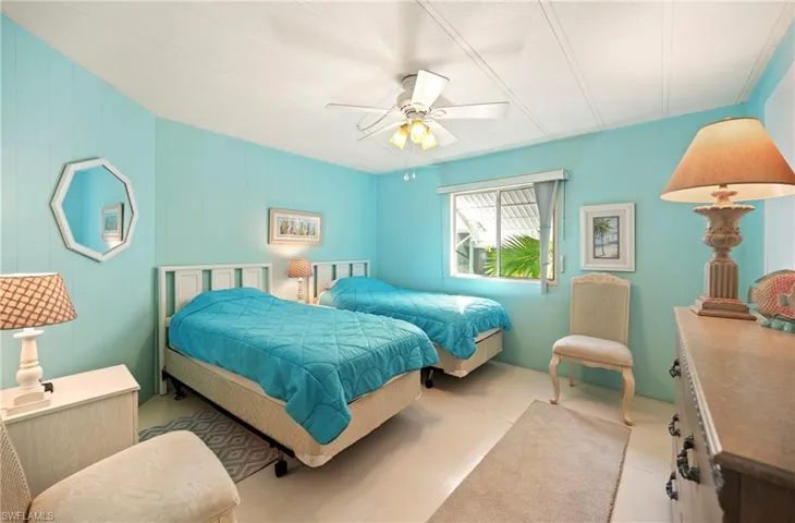 Bedroom with a ceiling fan