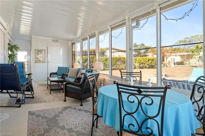 Sunroom with outdoor furniture