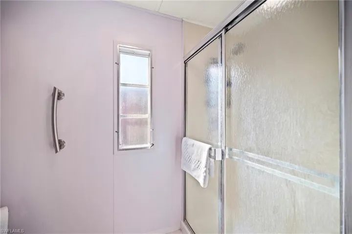 Bathroom with a shower stall