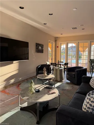 Living room featuring recessed lighting