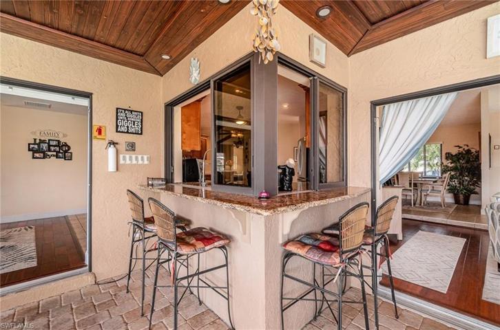 poolside bar and pass-through to kitchen