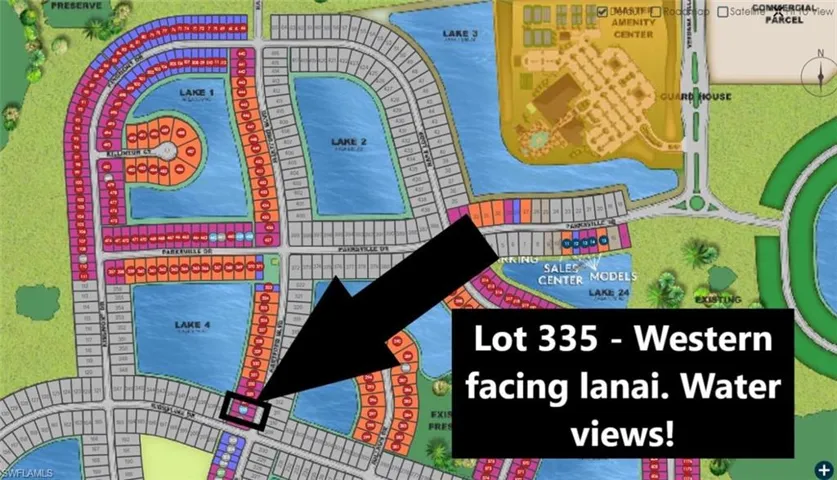 Site map - Lot 335 - Western facing lanai on the water
