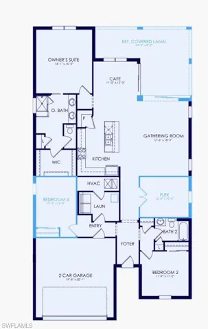 Floor plan with options selected
