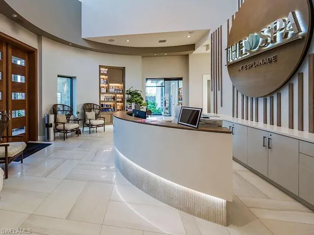Reception featuring recessed lighting