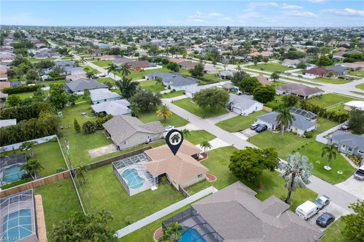 Aerial view of residential area