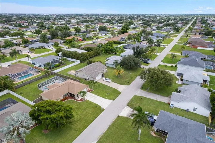 Aerial perspective of suburban area