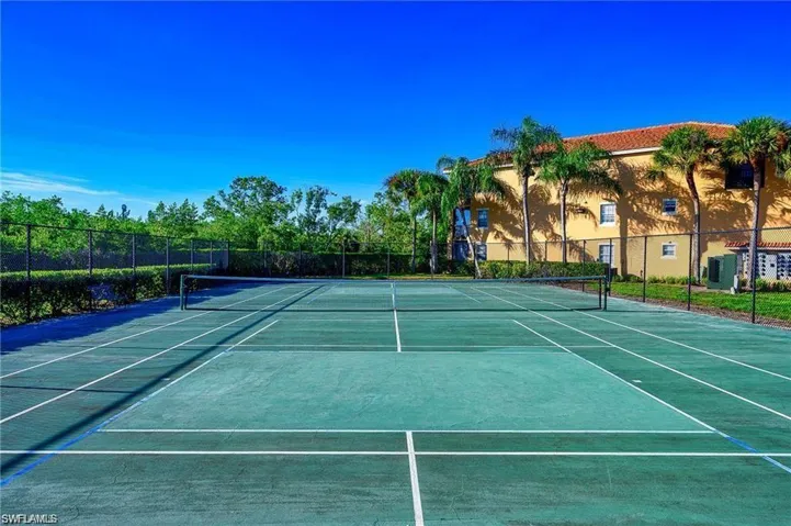 View of tennis court