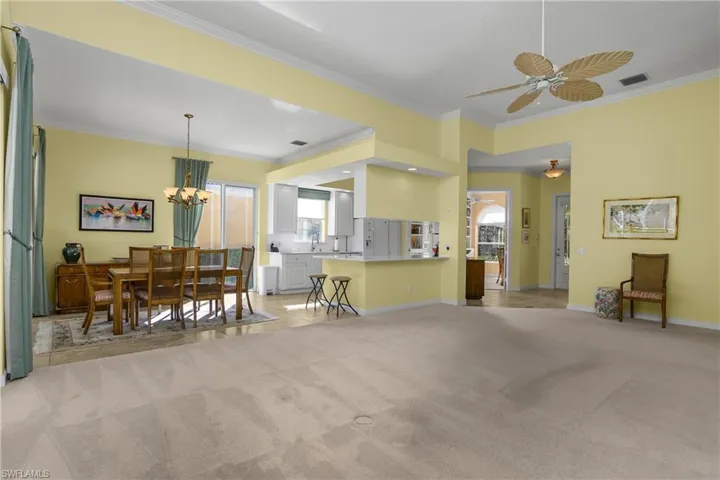 View into Kitchen and Dining Area