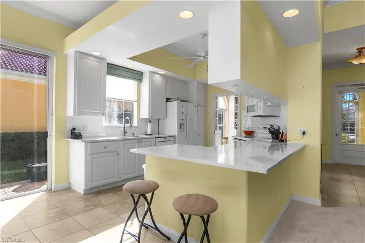 White GE Appliances and Cabinets