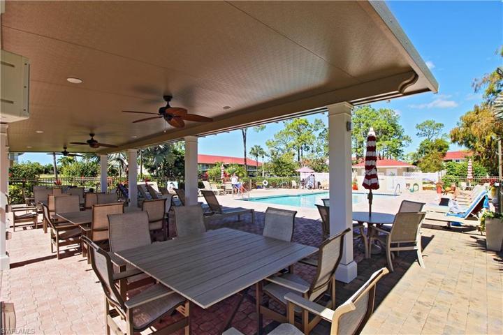 Andover pool with covered seating