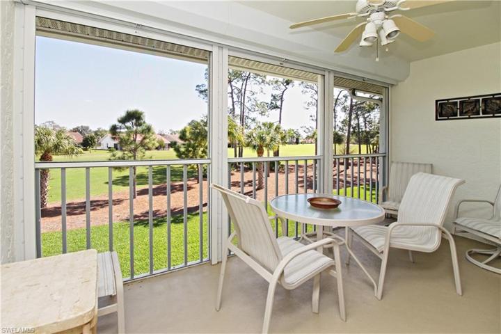 Watch the golfers from screened lanai with storm shutters