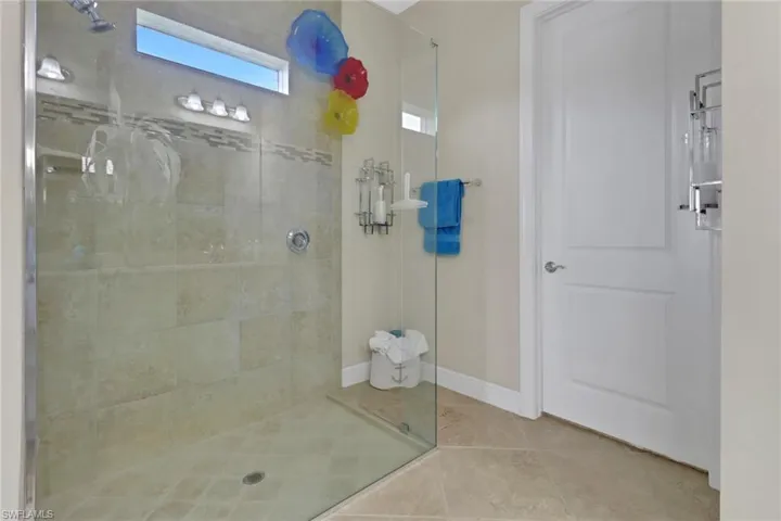 Owner's bathroom w/ frameless glass shower enclosure