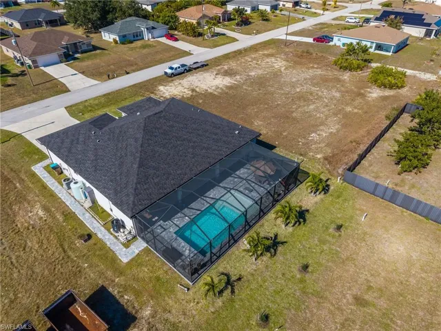 Aerial view of residential area