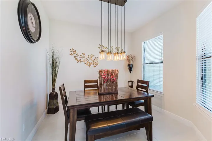 Dining area with baseboards