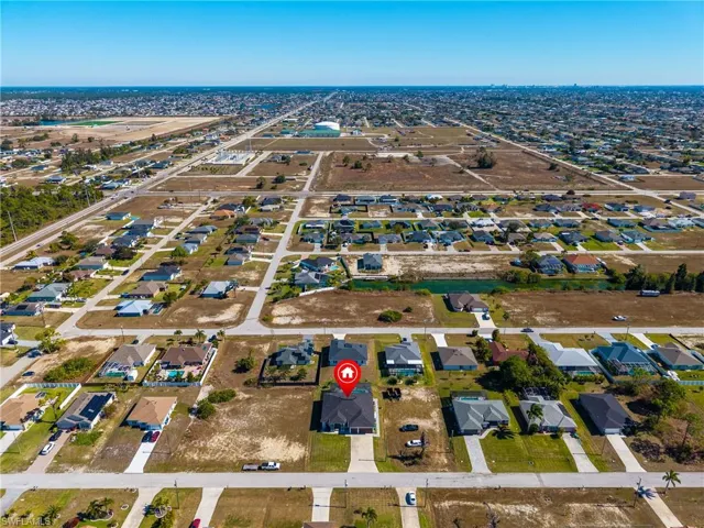 Aerial view of residential area