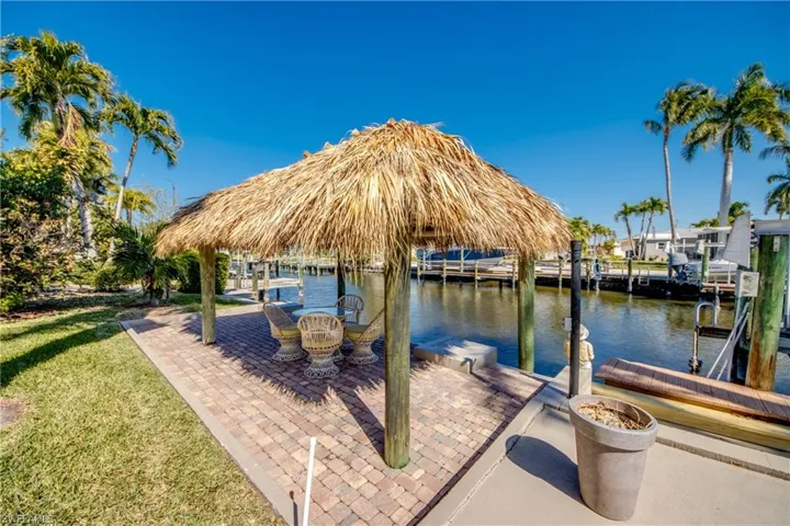 Dock area featuring a water view and a patio