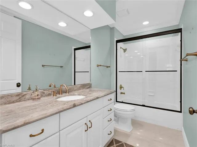 Guest Bathroom with sliding glass doors