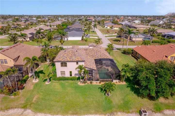 Birds eye view of property with a residential view