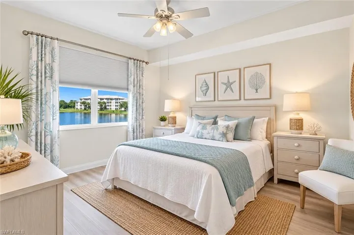 Virtually Staged with Coastal Furnishings and LVP Flooring