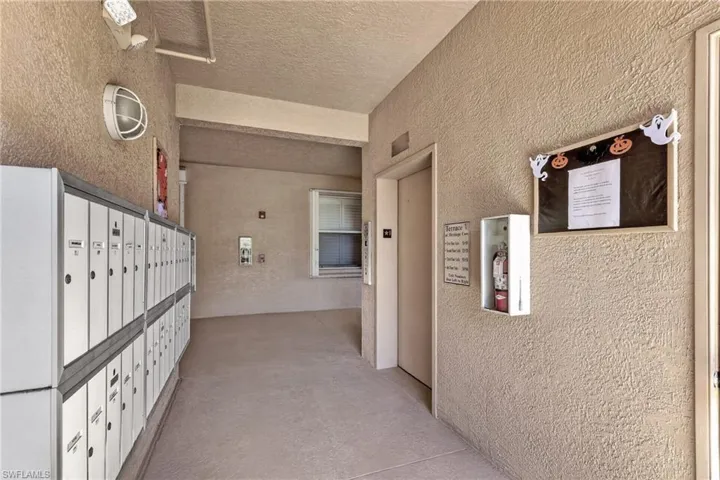 Mailboxes are conveniently located on the first floor next to the elevator