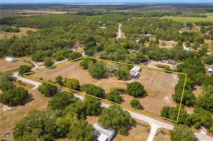Aerial view with a wooded view