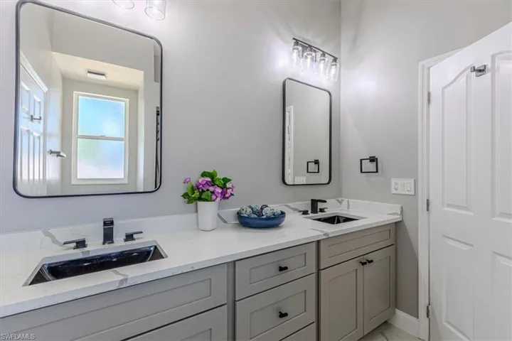 double vanity in the guest bathroom