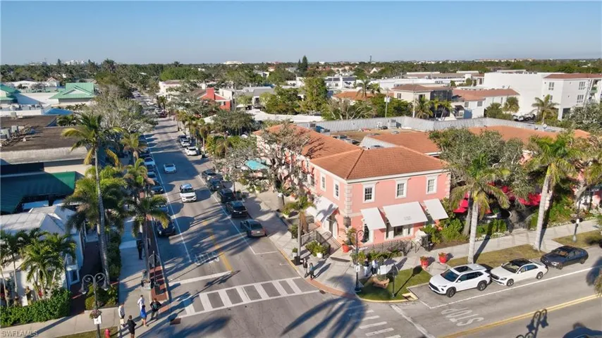 Aerial perspective of suburban area