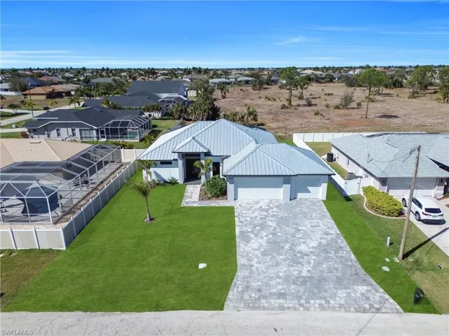 Aerial perspective of suburban area