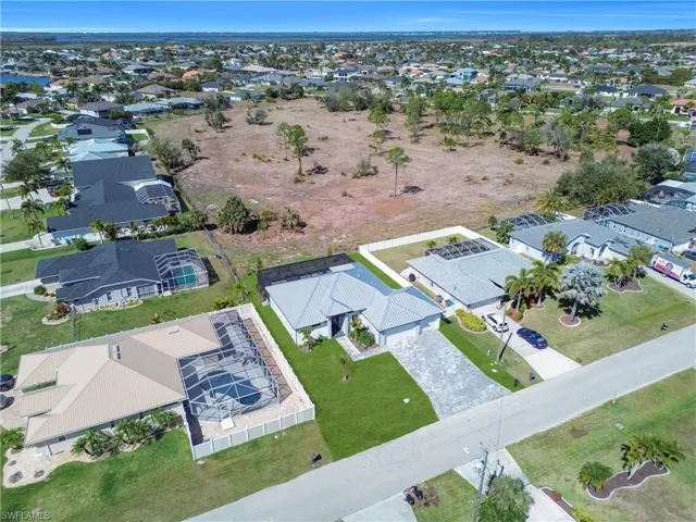 Aerial view of residential area