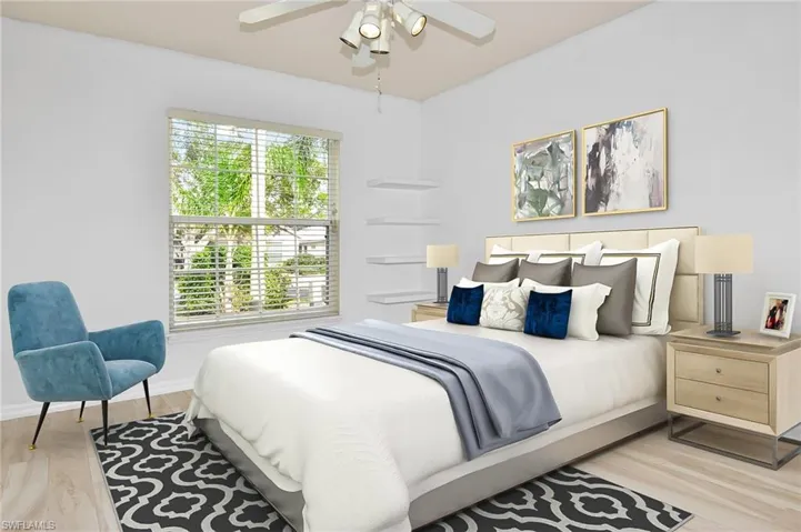 Split Foor Plan with guest bedroom at the front of the home.