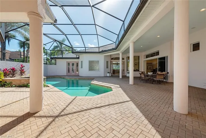 Your view upon entering the front door - expansive courtyard with plenty of sun and undercover area