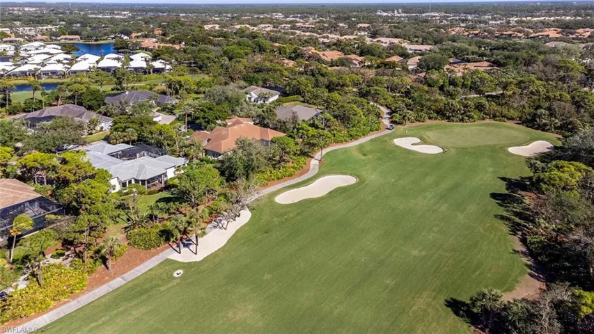 Rear aerial view with Golf course
