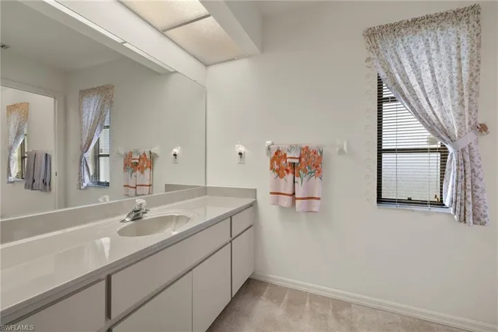 Bathroom featuring vanity and a wealth of natural light