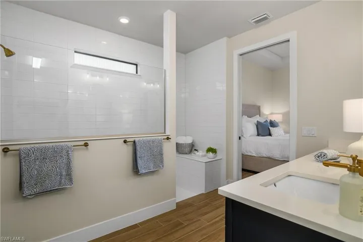 Owner Bath includes window for additional natural light.